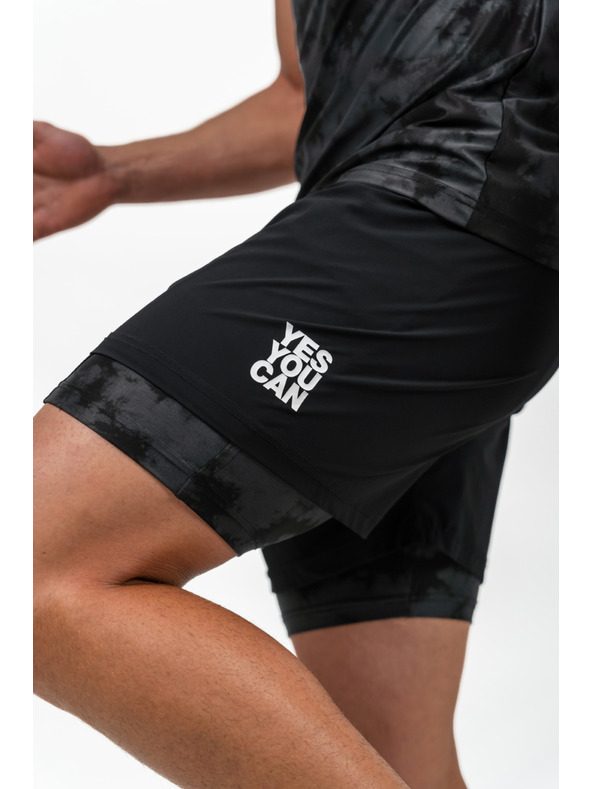 Nebbia Kompresijske hlače 2v1 z žepi za mobilni telefon PERFORMANCE 335 M,črna