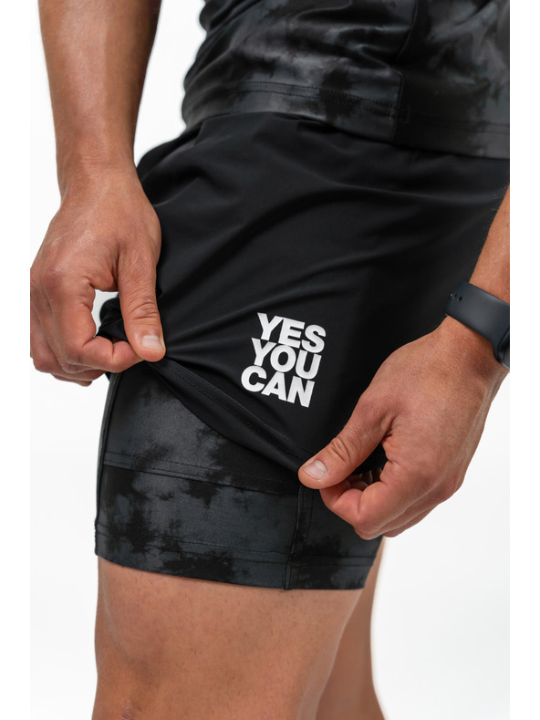 Nebbia Kompresijske hlače 2v1 z žepi za mobilni telefon PERFORMANCE 335 M,črna