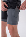 Nebbia Dvoslojne kratke hlače z mobilnimi žepi 318 M,siva