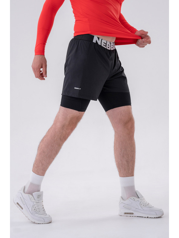 Nebbia Dvoslojne kratke hlače z mobilnimi žepi 318 M,siva