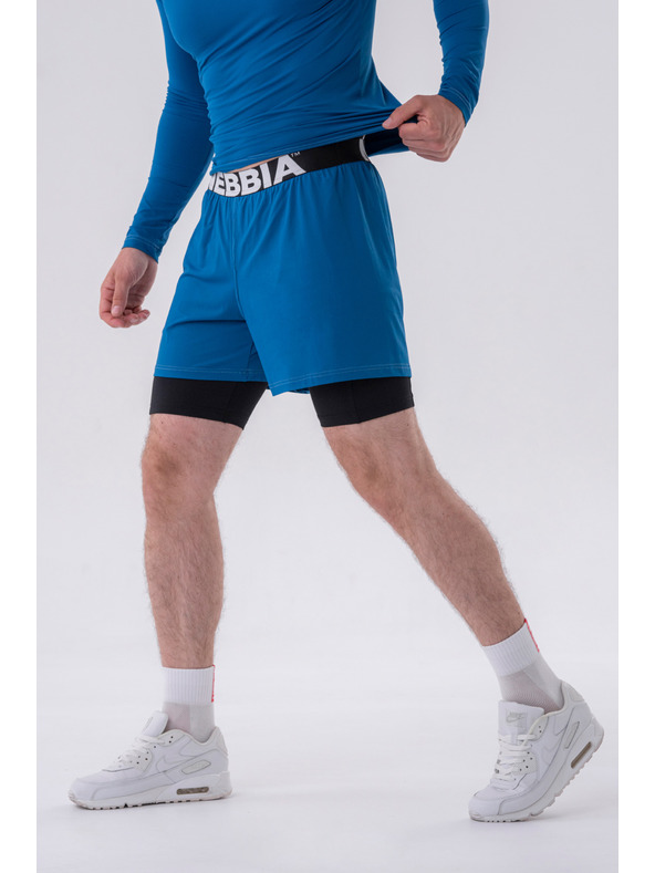 Nebbia Dvoslojne kratke hlače z mobilnimi žepi 318 M,siva