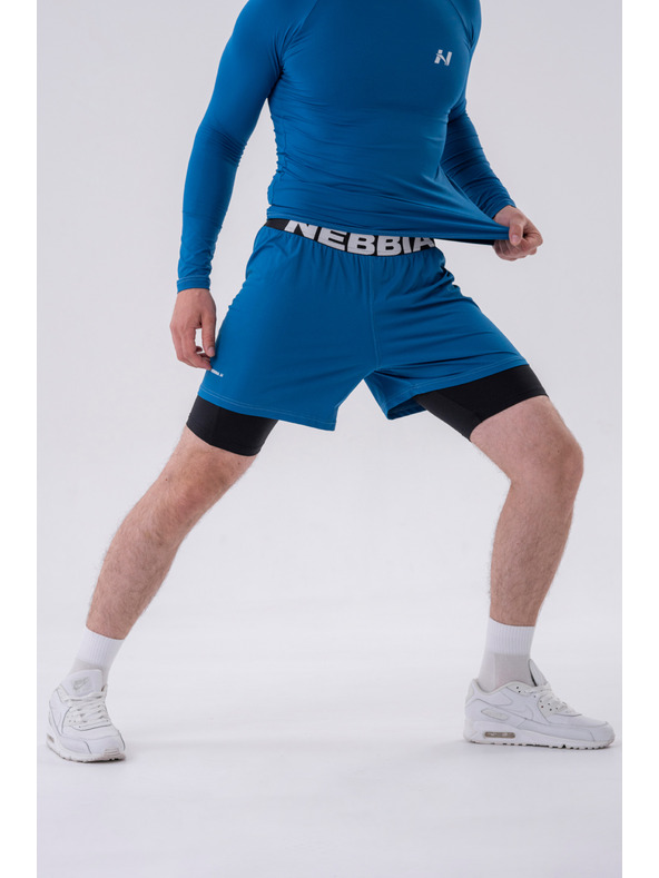 Nebbia Dvoslojne kratke hlače z mobilnimi žepi 318 M,siva