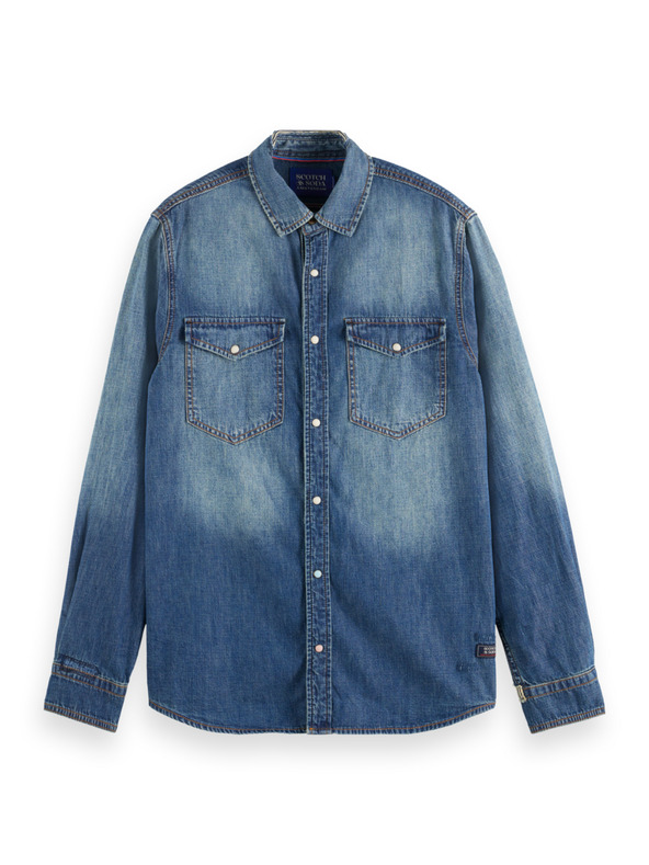 Scotch & Soda Modra moška majica iz džinsa Scotch & Soda Delovna oblačila