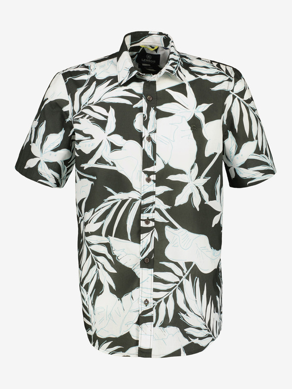 LERROS Bela in zelena moška srajca s cvetličnim vzorcem LERROS