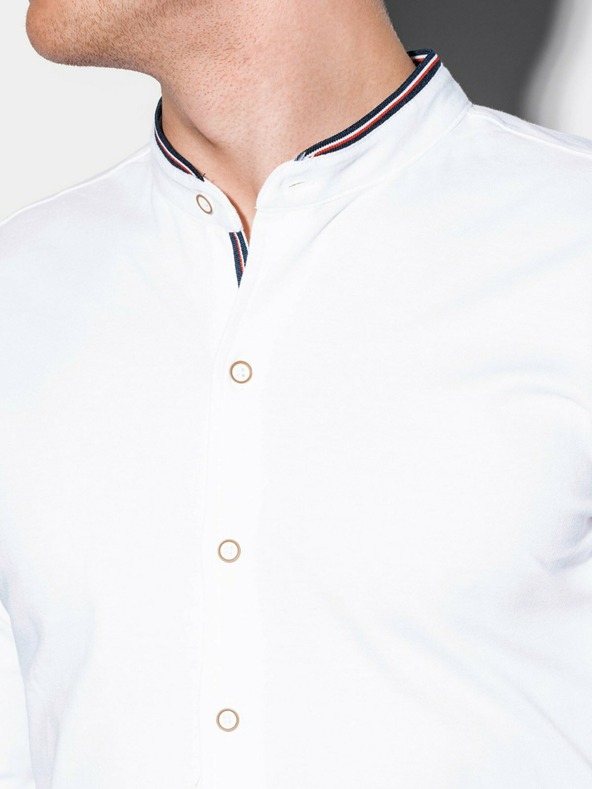 Ombre Clothing Moška srajca z dolgimi rokavi K542 - bela