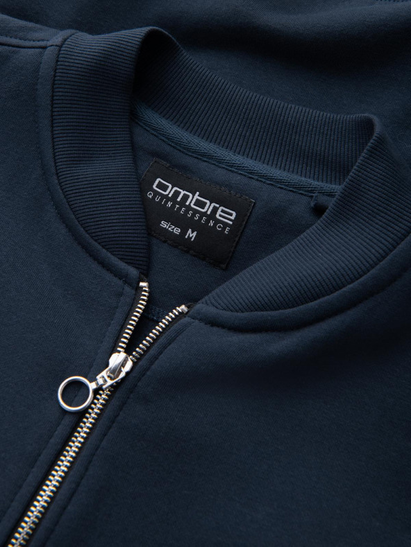 Ombre Clothing Moška strukturirana pletena majica z ovratnikom - grafitni melanž V1 OM-SSNZ-0149 Ombre Clothing