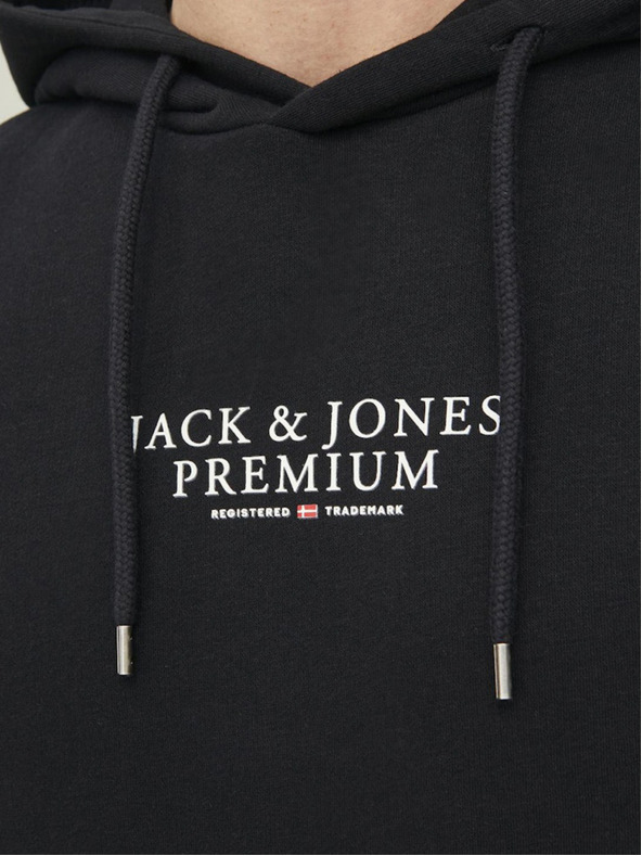 Jack & Jones Črna moška jopa s kapuco Jack & Jones