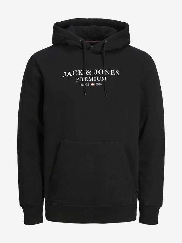 Jack & Jones Črna moška jopa s kapuco Jack & Jones