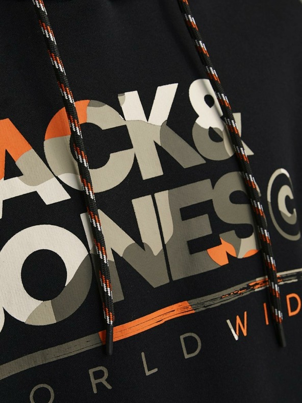 Jack & Jones Črna moška jopa s kapuco Jack & Jones