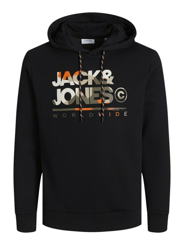 Jack & Jones Črna moška jopa s kapuco Jack & Jones