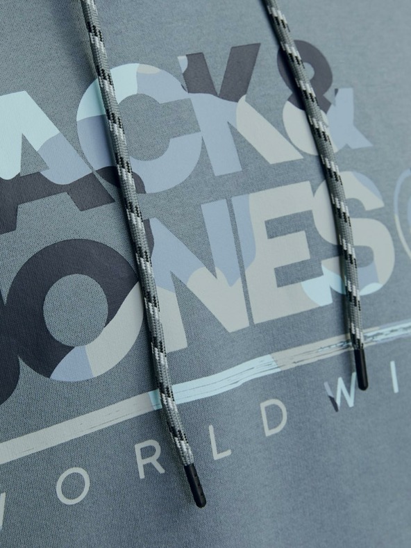 Jack & Jones Modra moška majica s kapuco Jack & Jones