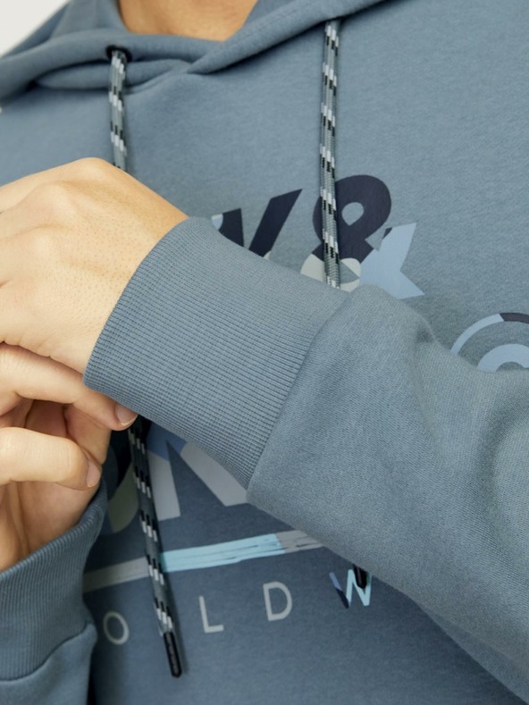 Jack & Jones Modra moška majica s kapuco Jack & Jones