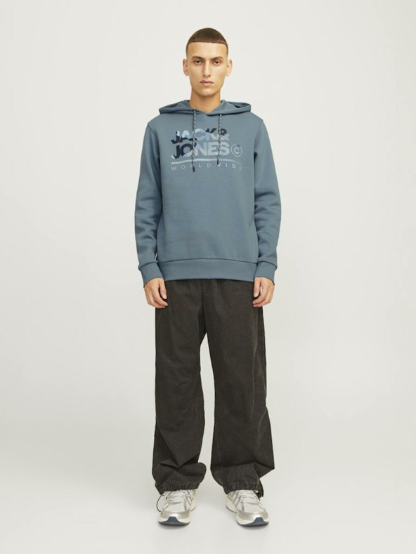 Jack & Jones Modra moška majica s kapuco Jack & Jones