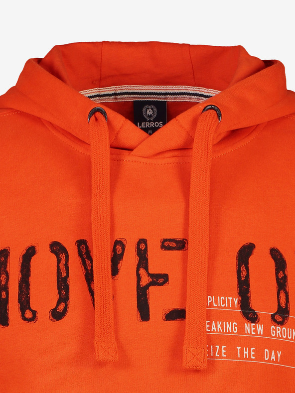 LERROS Oranžna moška majica s kapuco LERROS
