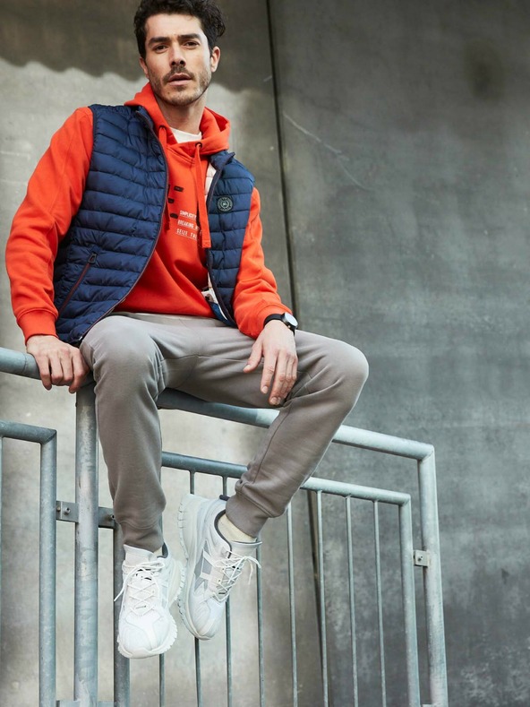 LERROS Oranžna moška majica s kapuco LERROS