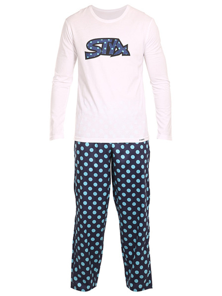 Styx Moška pižama Styx Polka Dot