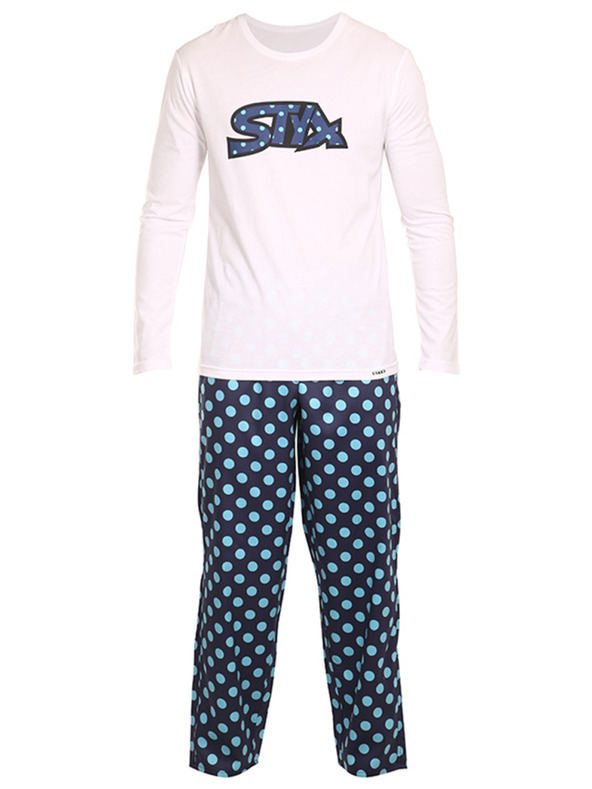 Styx Moška pižama Styx Polka Dot