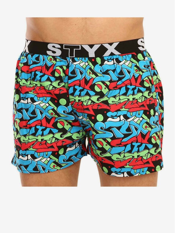 Styx Moške umetniške športne hlače Styx z gumijastimi grafiti