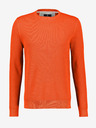 LERROS Oranžni moški osnovni pulover z rebri LERROS