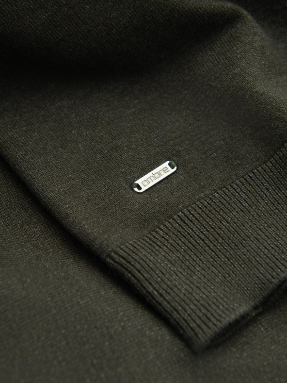 Ombre Clothing Moški pleten pol rolokavs z viskozo - temno siva V5 OM-SWTN-0125 Ombre Clothing