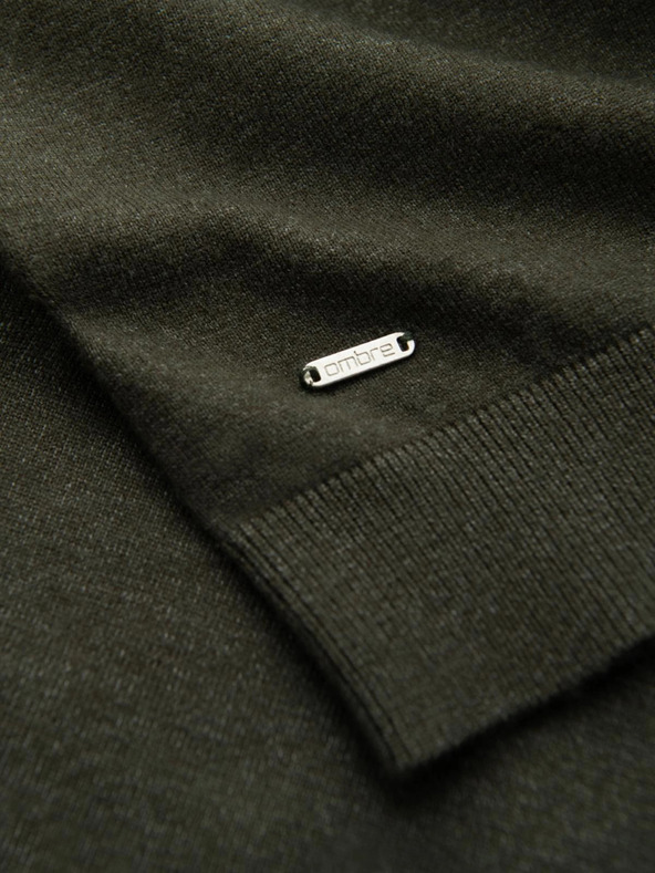 Ombre Clothing Moški pleten roloz z viskozo - temno siva V5 OM-SWTN-0127 Ombre Clothing