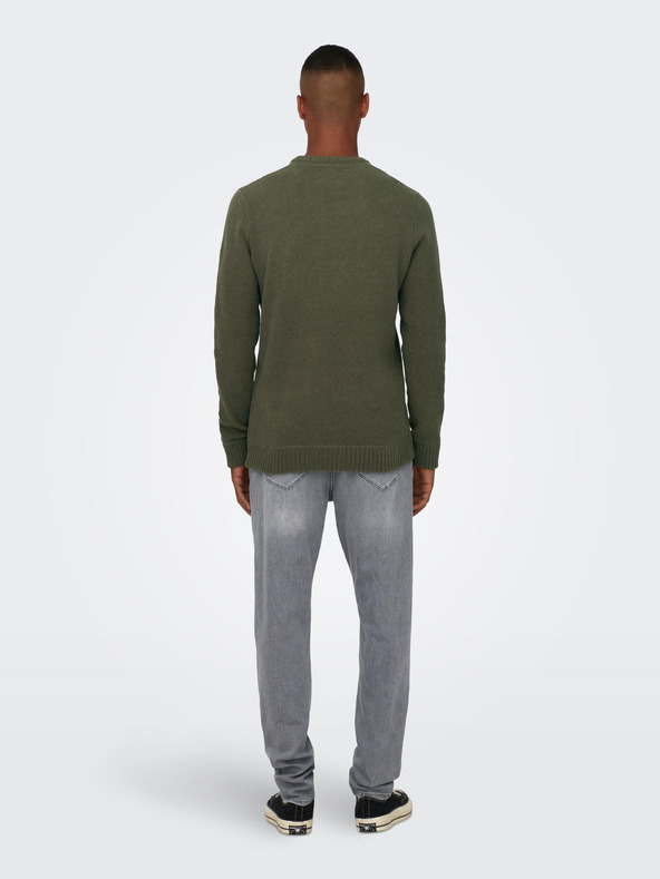 ONLY & SONS Kaki moške jopice ONLY & SONS Ese Sweater