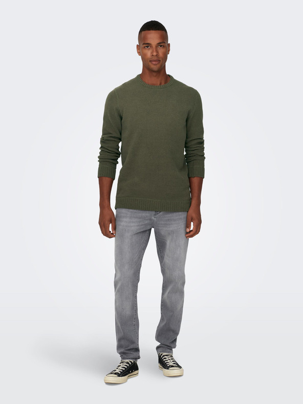 ONLY & SONS Kaki moške jopice ONLY & SONS Ese Sweater