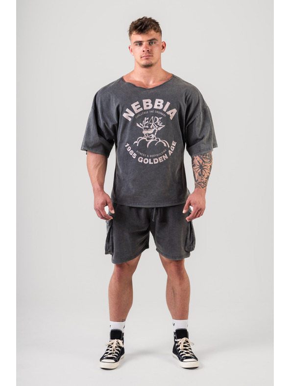 Nebbia majica iz opranega bombaža GOLDEN AGE 788 M,črna