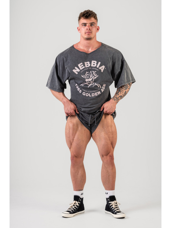 Nebbia majica iz opranega bombaža GOLDEN AGE 788 M,črna