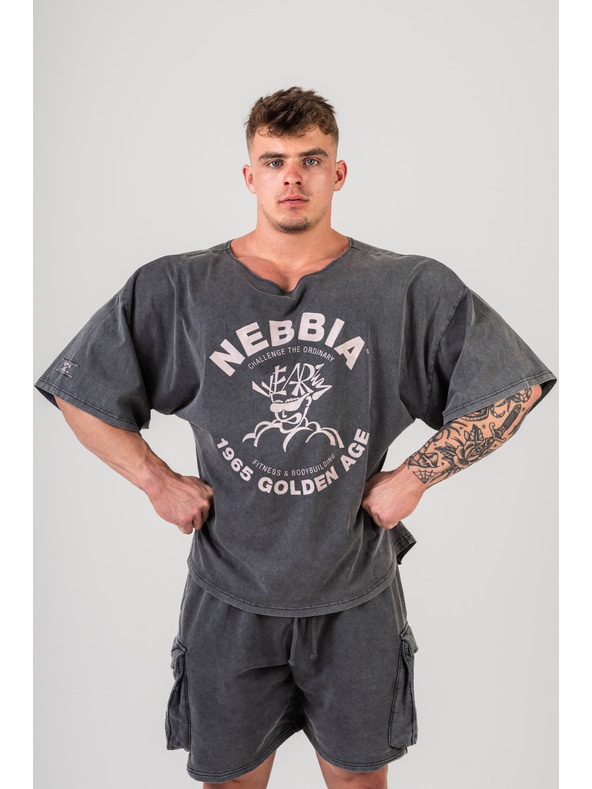 Nebbia majica iz opranega bombaža GOLDEN AGE 788 M,črna