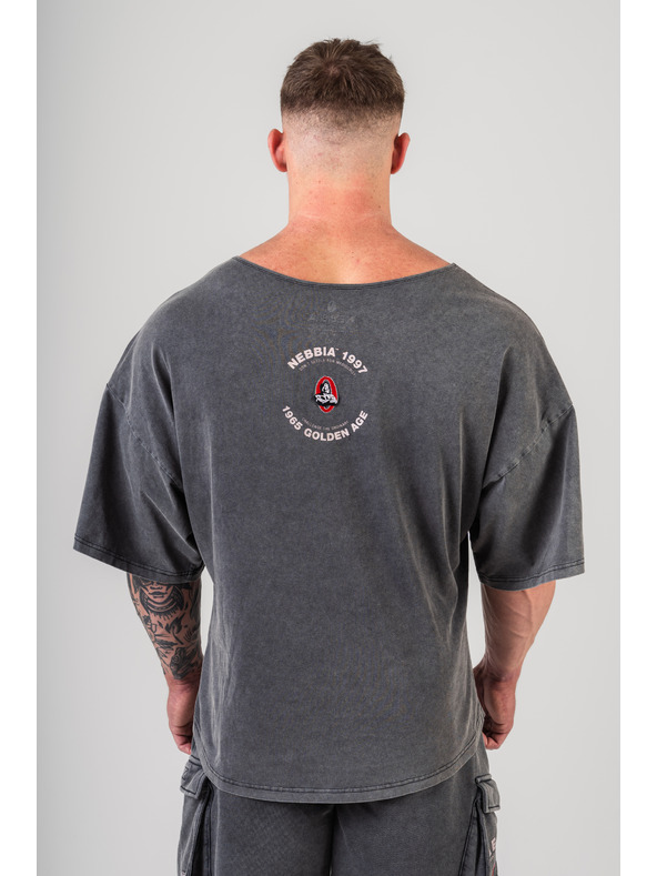Nebbia majica iz opranega bombaža GOLDEN AGE 788 M,črna