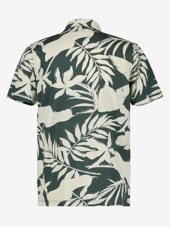 LERROS Kremasta in zelena moška cvetlična polo majica LERROS