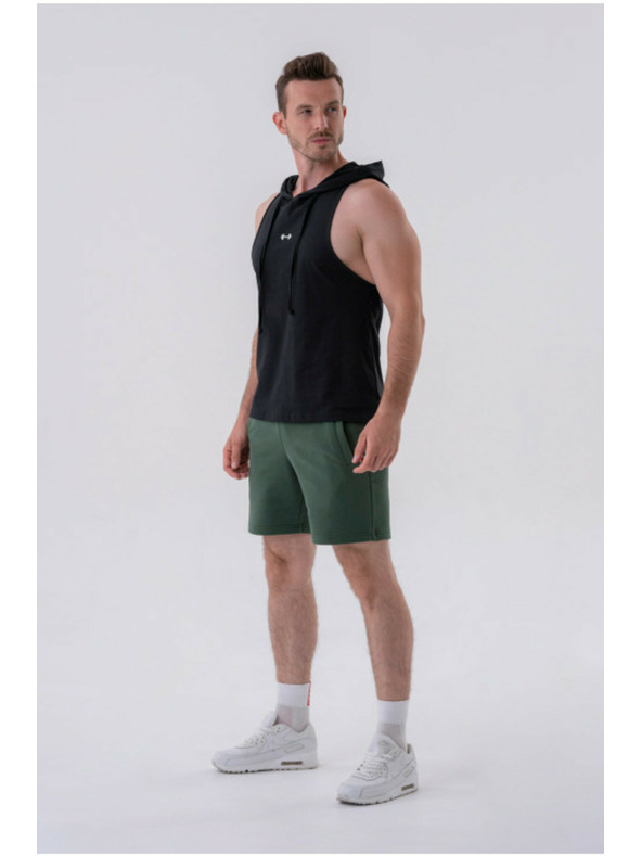 Nebbia Fitnes majica s kapuco 323 Black Nebbia