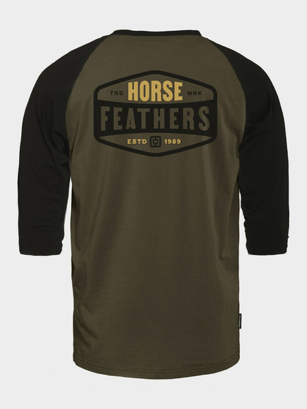 Horsefeathers Majica Hexagon II Raglan - ožgana olivna velikost L HORSEFEATHERS