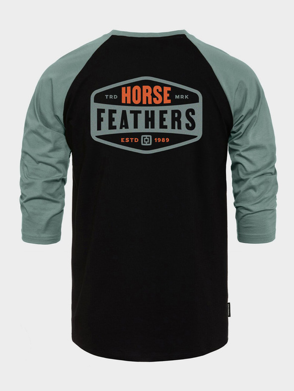 Horsefeathers Majica Hexagon II Raglan - črna velikost L HORSEFEATHERS