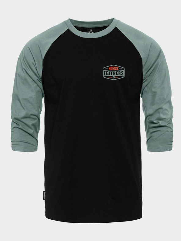 Horsefeathers Majica Hexagon II Raglan - črna velikost L HORSEFEATHERS