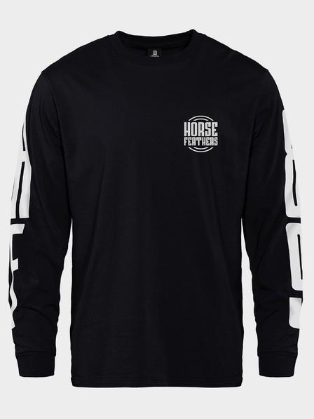 Horsefeathers Majica Tall Typo LS - črna velikost L HORSEFEATHERS