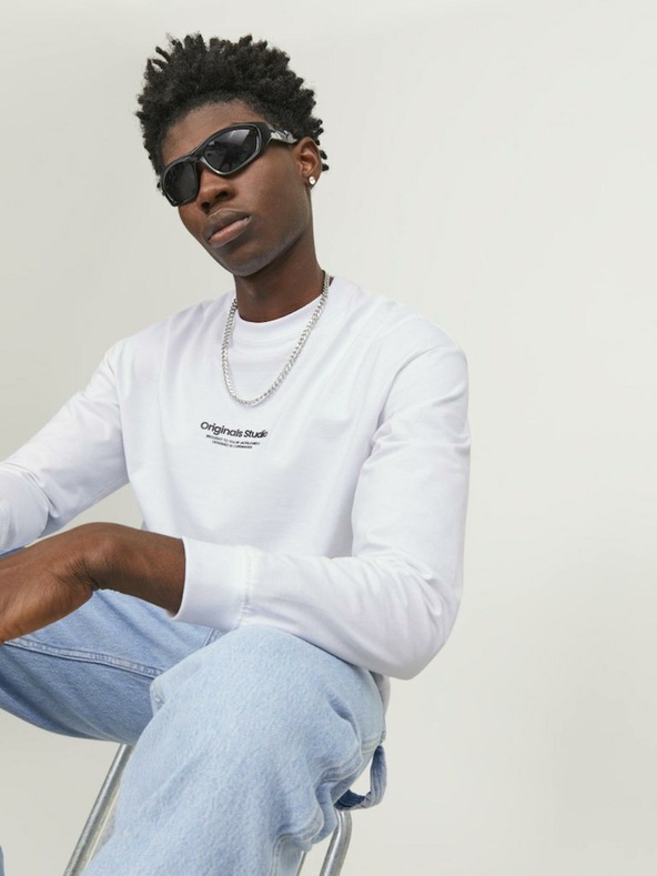 Jack & Jones Bela moška jopa s kapuco Jack & Jones