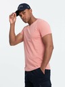 Ombre Clothing Moška majica BASIC Classic Cotton Crewneck T-Shirt - Pink V7 OM-TSBS-0145 Ombre Clothing