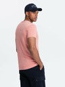 Ombre Clothing Moška majica BASIC Classic Cotton Crewneck T-Shirt - Pink V7 OM-TSBS-0145 Ombre Clothing