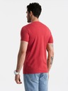 Ombre Clothing Klasična bombažna moška majica BASIC z V-izrezom - rdeča V17 OM-TSBS-0145 Ombre Clothing