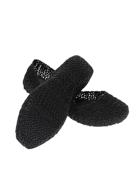 Melissa Črne balerinke z bleščicami Melissa Campana Papel