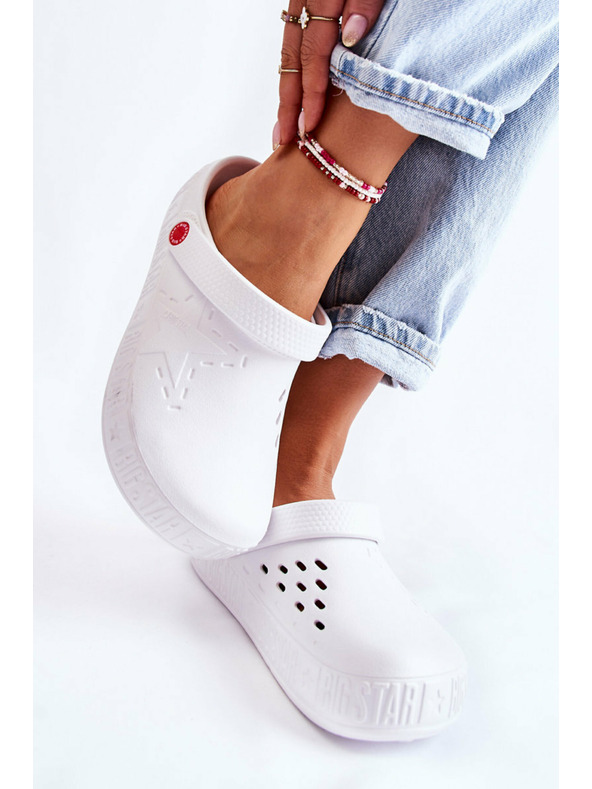 BIG STAR SHOES Ženski svetli copati Kroks Big Star White
