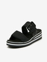 Rieker Črni ženski copati s klinom Rieker