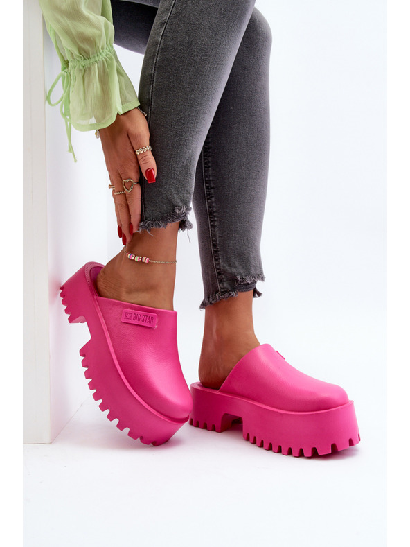 BIG STAR SHOES Big Star Ženske japonke z visoko peto - bele - Bela