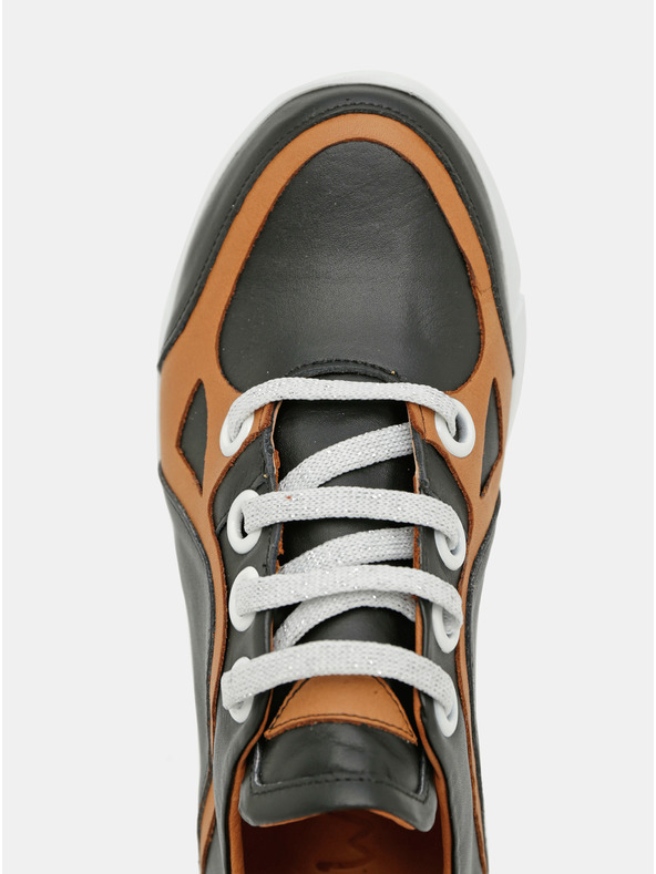 WILD Črne ženske usnjene superge WILD