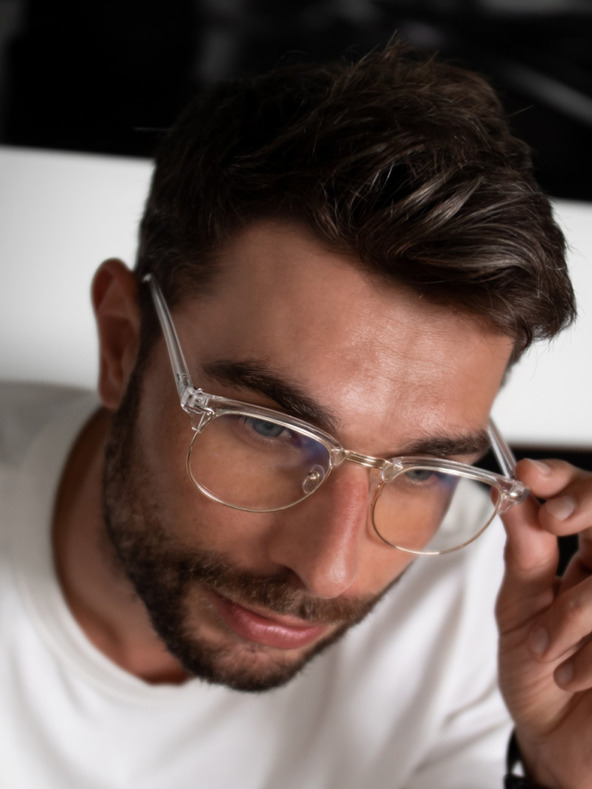 VEYREY VeyRey Modra očala za blokiranje svetlobe Ovalna očala Sigrid Čista