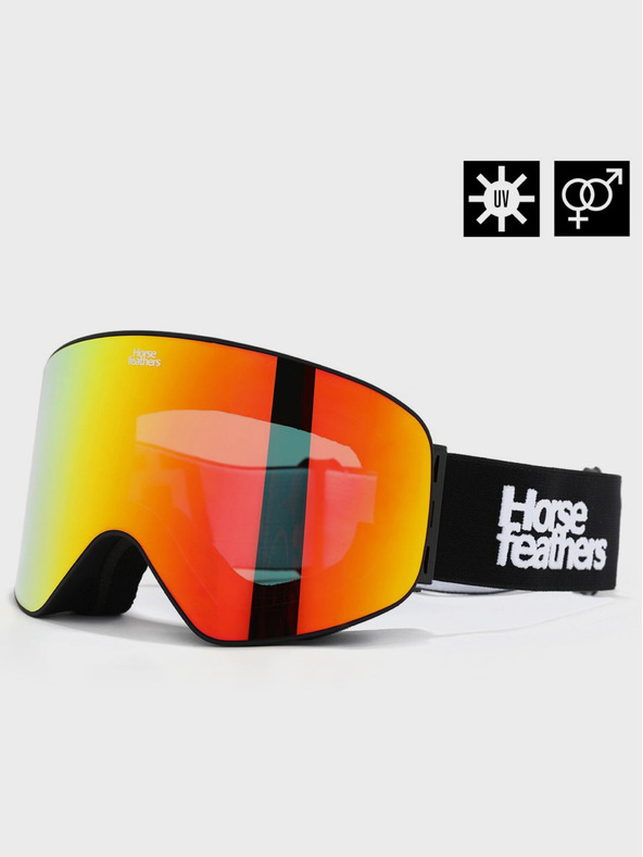 Horsefeathers Očala za deskanje na snegu Edmond - črna/zrcalno rdeča HORSEFEATHERS
