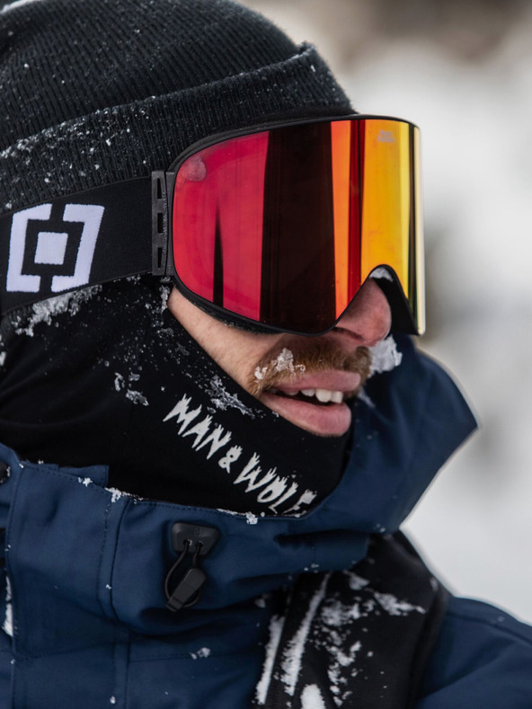 Horsefeathers Očala za deskanje na snegu Edmond - črna/zrcalno rdeča HORSEFEATHERS