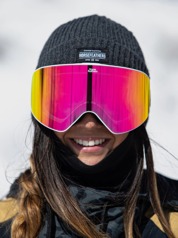 Horsefeathers Očala za deskanje na snegu Edmond - bela/zrcalno rožnata HORSEFEATHERS